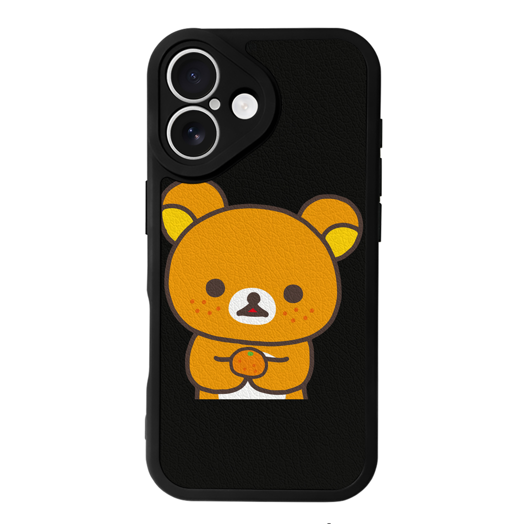 （画像用） リラックマ リラックマ キイロイトリ Rilakkuma Korilakkuma Kiiroitori 【iPhone 16シリーズ対応】シリコンスマホケース（レザー調） 材質：シリコン